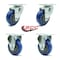Service Caster 3.5 Inch Blue Polyurethane Wheel Swivel Top Plate Caster Set with 2 Rigid SCC SCC-20S3514-PPUB-BLUE-2-R3514-2 - alternate 1